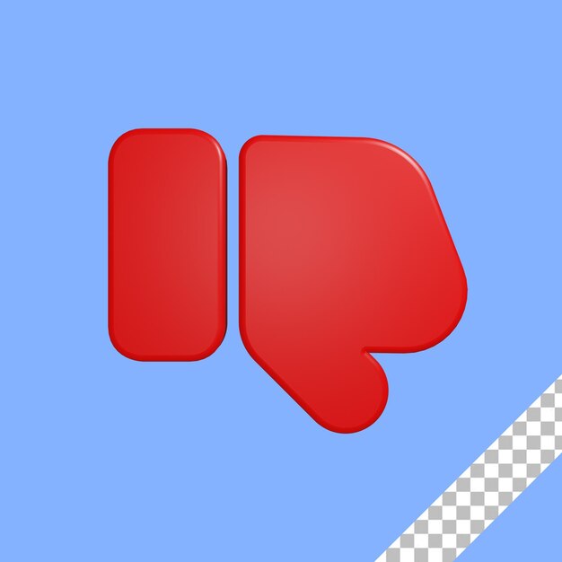 3D rouge n'aime pas l'icône avec un fond transparent