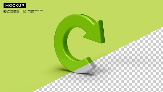 3D-Rundpfeil-Ikonen-Mockup auf dem Hintergrund rechte Ansicht