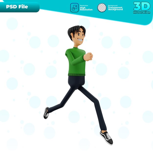 PSD 3d-running-geste