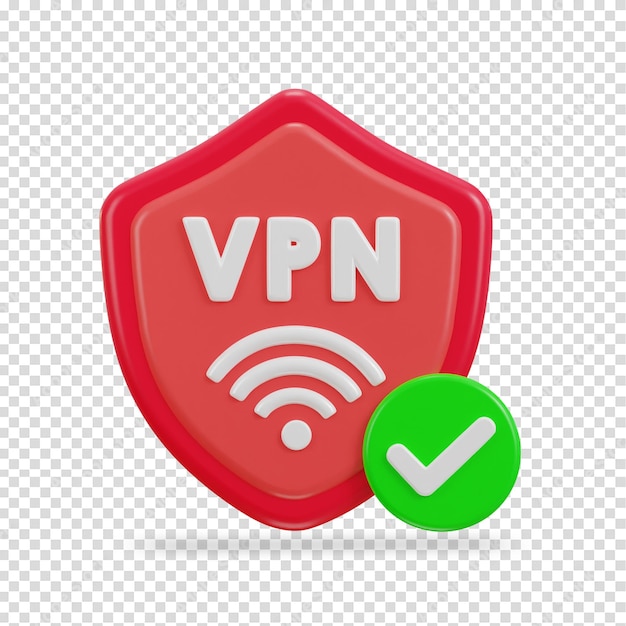 PSD 3d-safe-vpn-netzwerk-ikonen-vektor-illustration