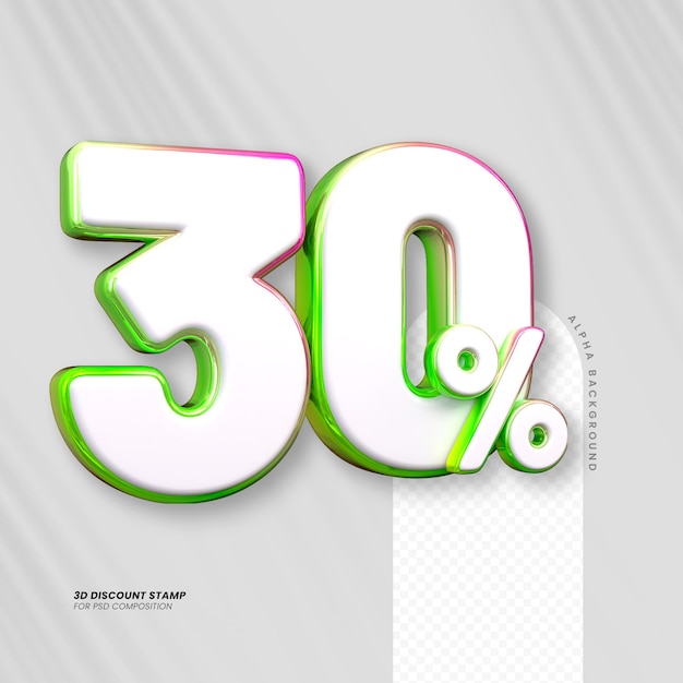 3d sale sconto prezzo tag 3d rendering numero concetto vendita promozione 30 per cento per la composizione