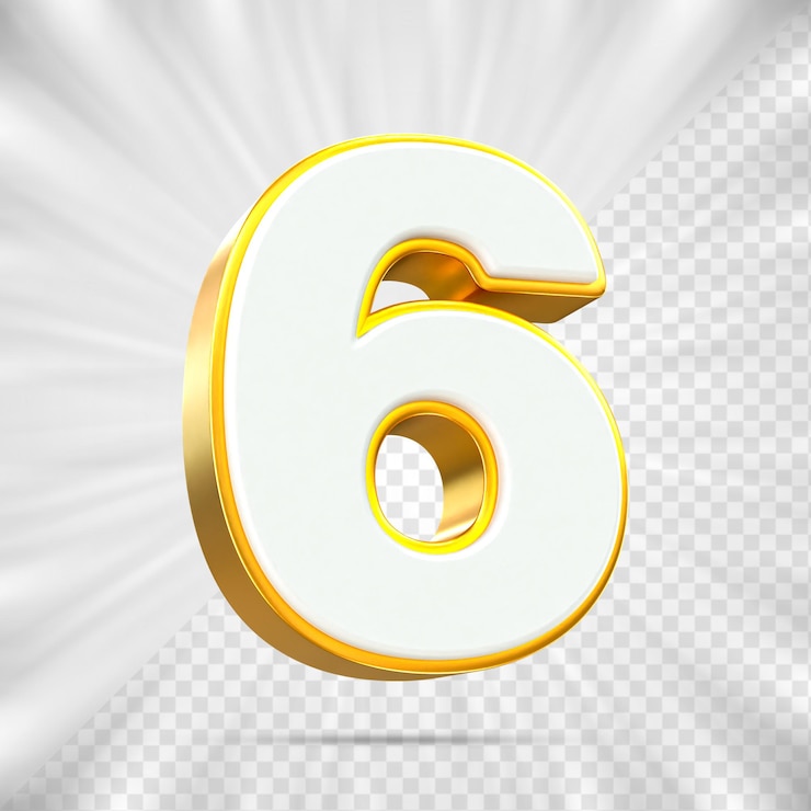 PSD 3d sales discount number 6 percentage price tag for discount sale promotion concept by 3d render