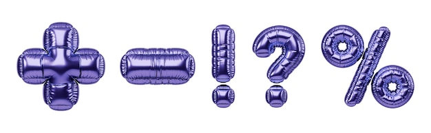 PSD 3d-sammlung von psd-dateien mit symbolen aus folienballons