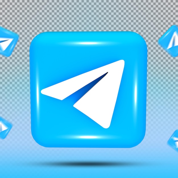 PSD 3d-sammlung von social media icon template telegram