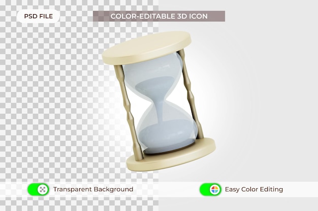 3D-Sanduhr isoliertes Cartoon-Icon-Design