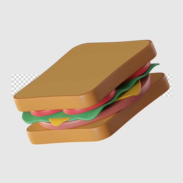 3D-Sandwich-Cartoon-Symbol Abbildung