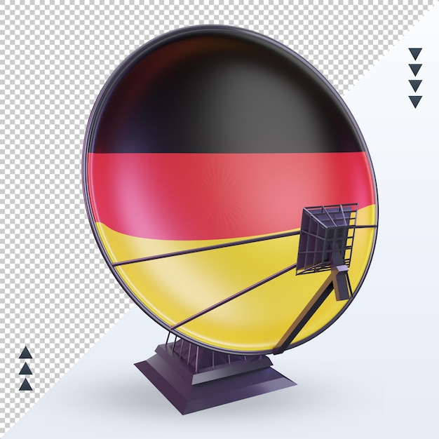 3d satélite bandeira alemanha renderizando vista frontal