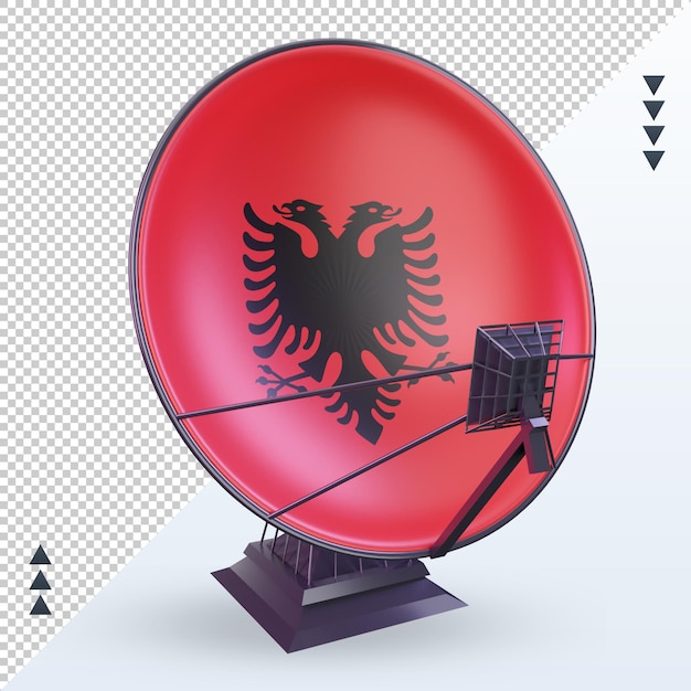 3d satélite bandeira da albânia renderizando vista frontal