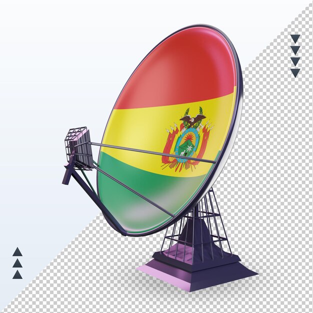 PSD 3d satélite bandeira da bolívia renderizando vista correta