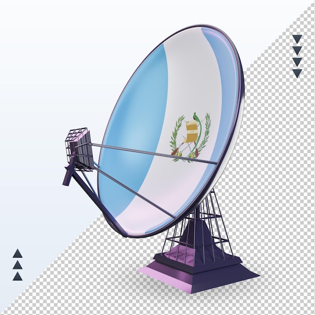 PSD 3d satélite bandera de guatemala renderizado vista derecha