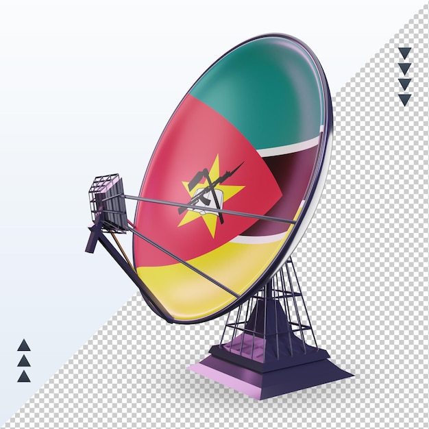 3d satélite Mozambique bandera renderizado vista derecha