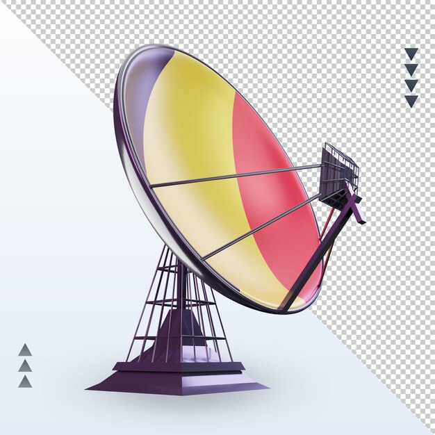 PSD 3d-satelliten-belgien-flagge, die linke ansicht rendert