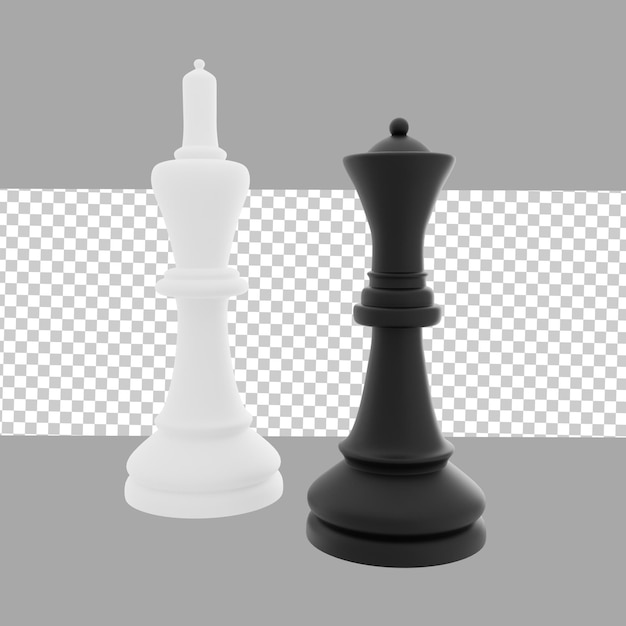 3D-Schachstück-Ikonen-Objektillustration