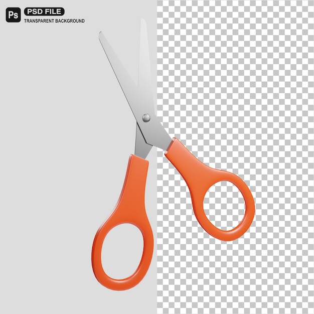 PSD 3d-schere-symbol-illustration