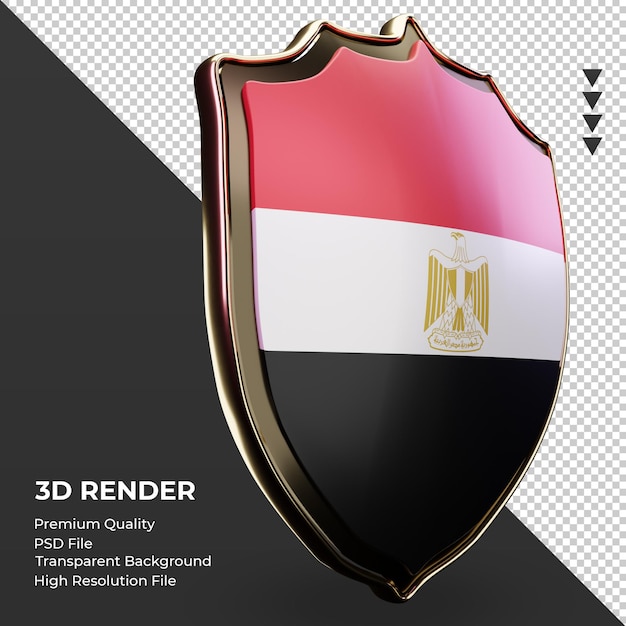 3D Schild Ägypten Flagge Rendering linke Ansicht
