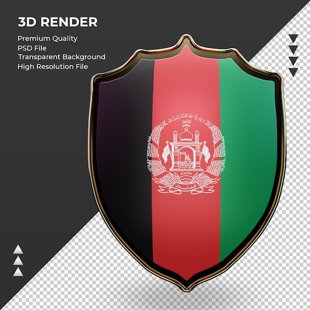 3D Schild Afghanistan Flagge Rendering Vorderansicht