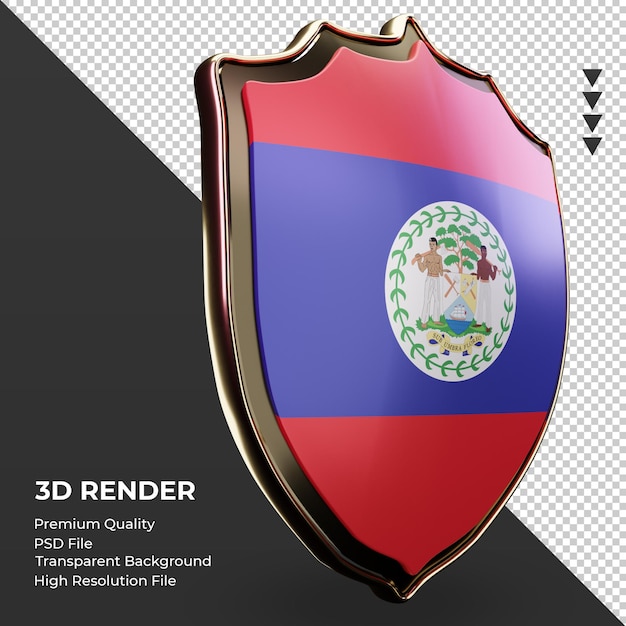 3D-Schild Belize Flagge Rendering linke Ansicht