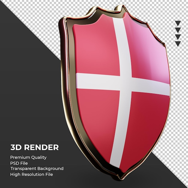 3d schild dänemark flagge rendering linke ansicht