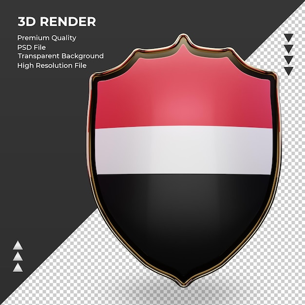 3d-schild jemen flagge rendering vorderansicht