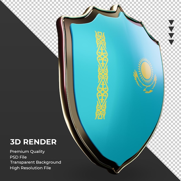 3D-Schild Kasachstan Flagge Rendering linke Ansicht