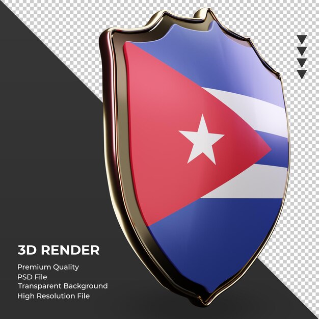 3D-Schild Kuba Flagge Rendering linke Ansicht
