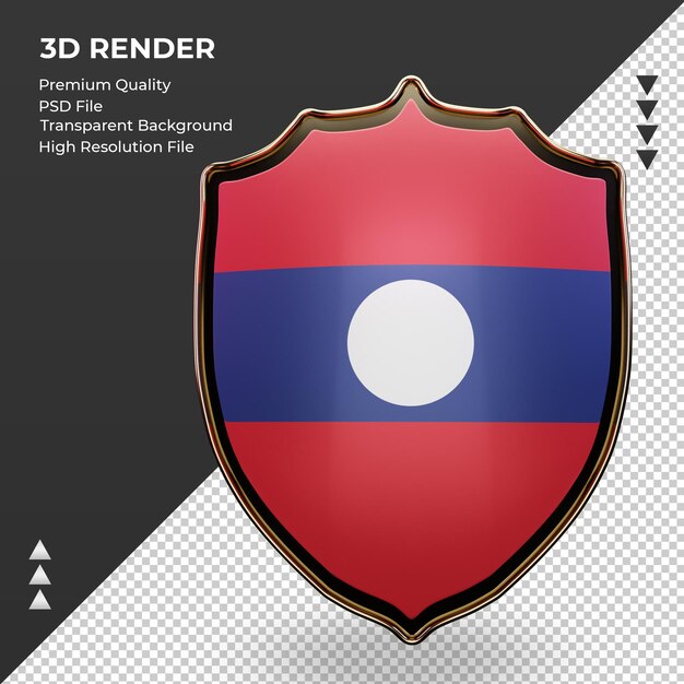 3D Schild Laos Flagge Rendering Vorderansicht