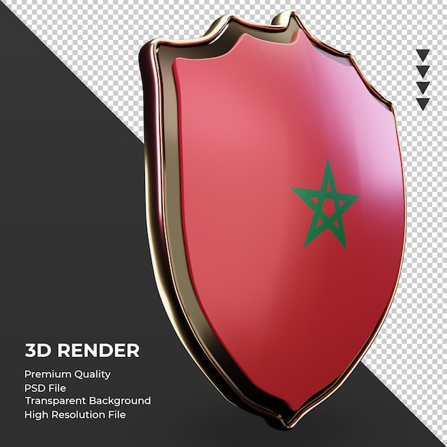 3D-Schild Marokko Flagge Rendering linke Ansicht