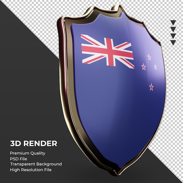 3d schild neuseeland flagge rendering linke ansicht