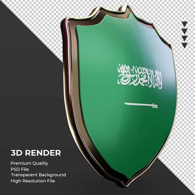 3D-Schild Saudi-Arabien Flagge Rendering linke Ansicht