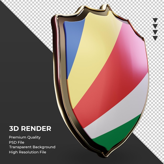 3D-Schild Seychellen Flagge Rendering linke Ansicht