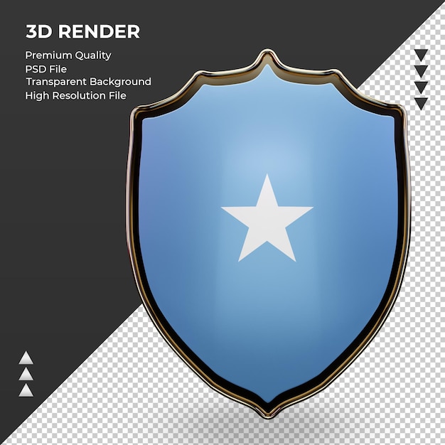 3D Schild Somalia Flagge Rendering Vorderansicht