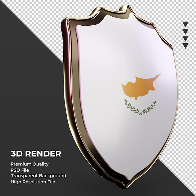 3D-Schild Zypern Flagge Rendering linke Ansicht