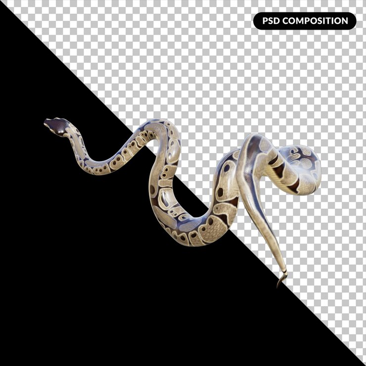 PSD 3d-schlangentier isoliertes rendering