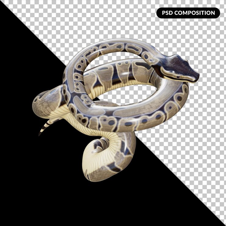 PSD 3d-schlangentier isoliertes rendering