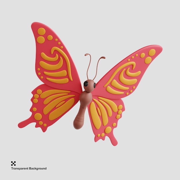 3D-Schmetterlingsinsekten-Symbol