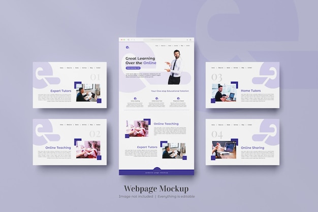 3D-Schnittstellen-Website-Präsentations-Mockup isoliert
