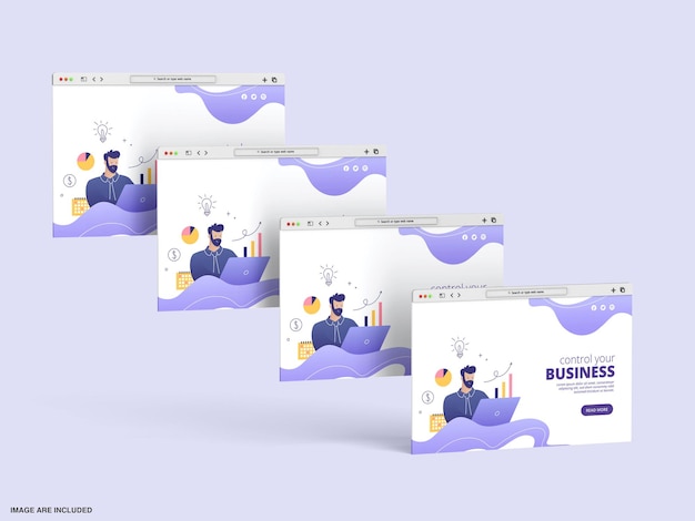 3D-Schnittstellen-Website-Präsentationsmodell