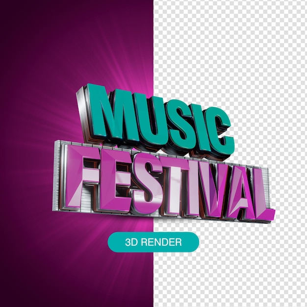 PSD 3d-schriftzug-musikfestival für marketing