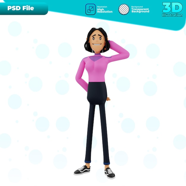 PSD 3d schüchterne geste