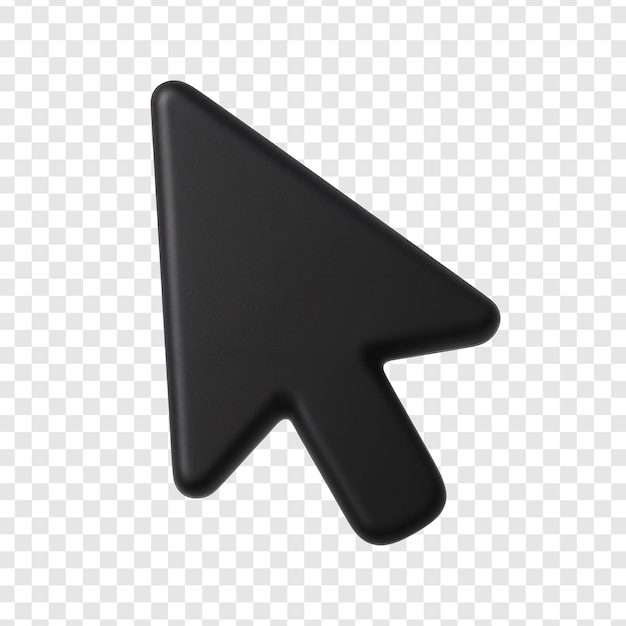 3D-Schwarz-Cursor-Zeiger-Symbol