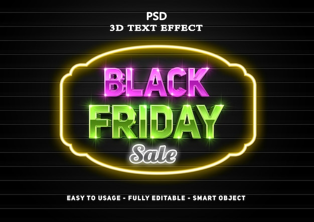 PSD 3d schwarzer freitag texteffekt