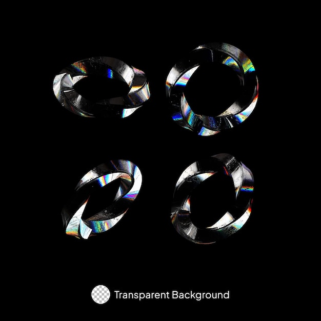 3D-Schwarzglas-Twistring 3D-Ikonen-Element-Pack