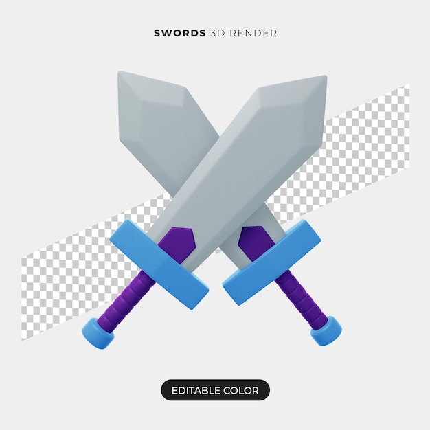 3D Schwerter Icon Design isoliert