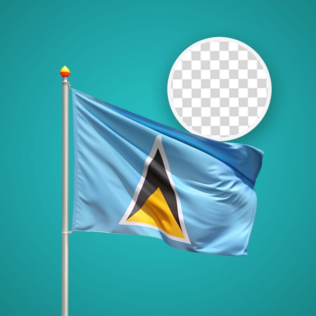 PSD 3d schwingende flagge von saint lucia