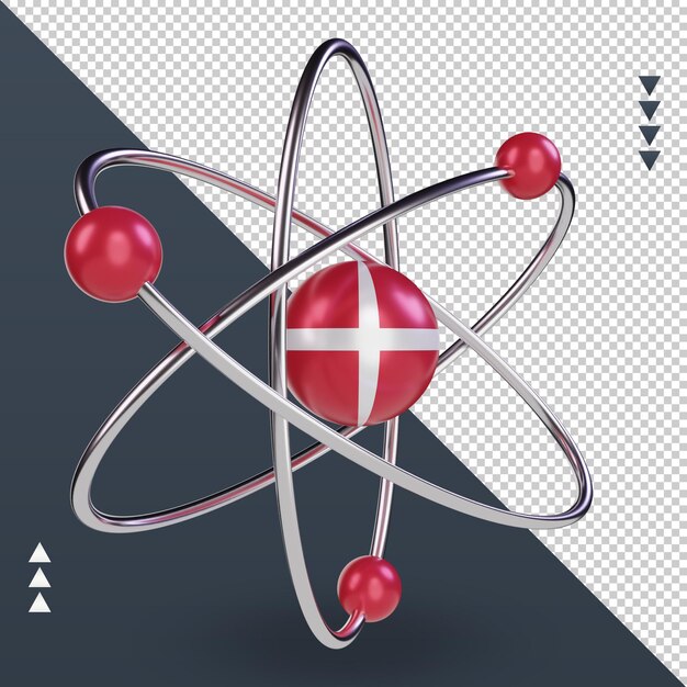 PSD 3d science day dänemark flagge rendering linke ansicht