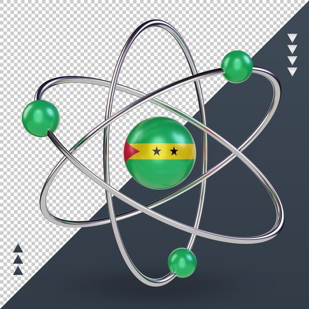 3d science day sao tome und principe flagge rendering vorderansicht