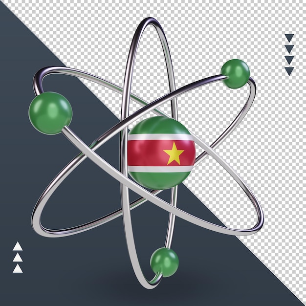 PSD 3d science day surinam flagge rendering linke ansicht