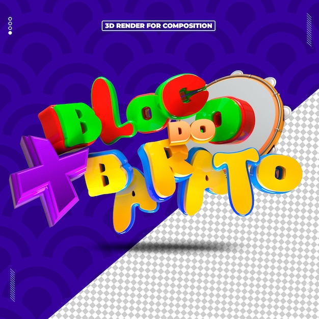 3d seal carnaval folia render brazil