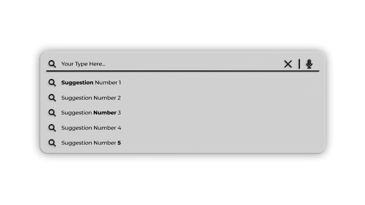 PSD 3d search bar
