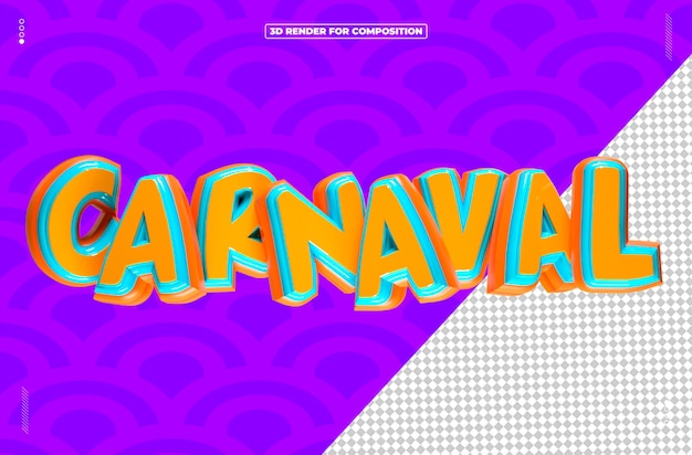 3d sello carnaval folia render brasil